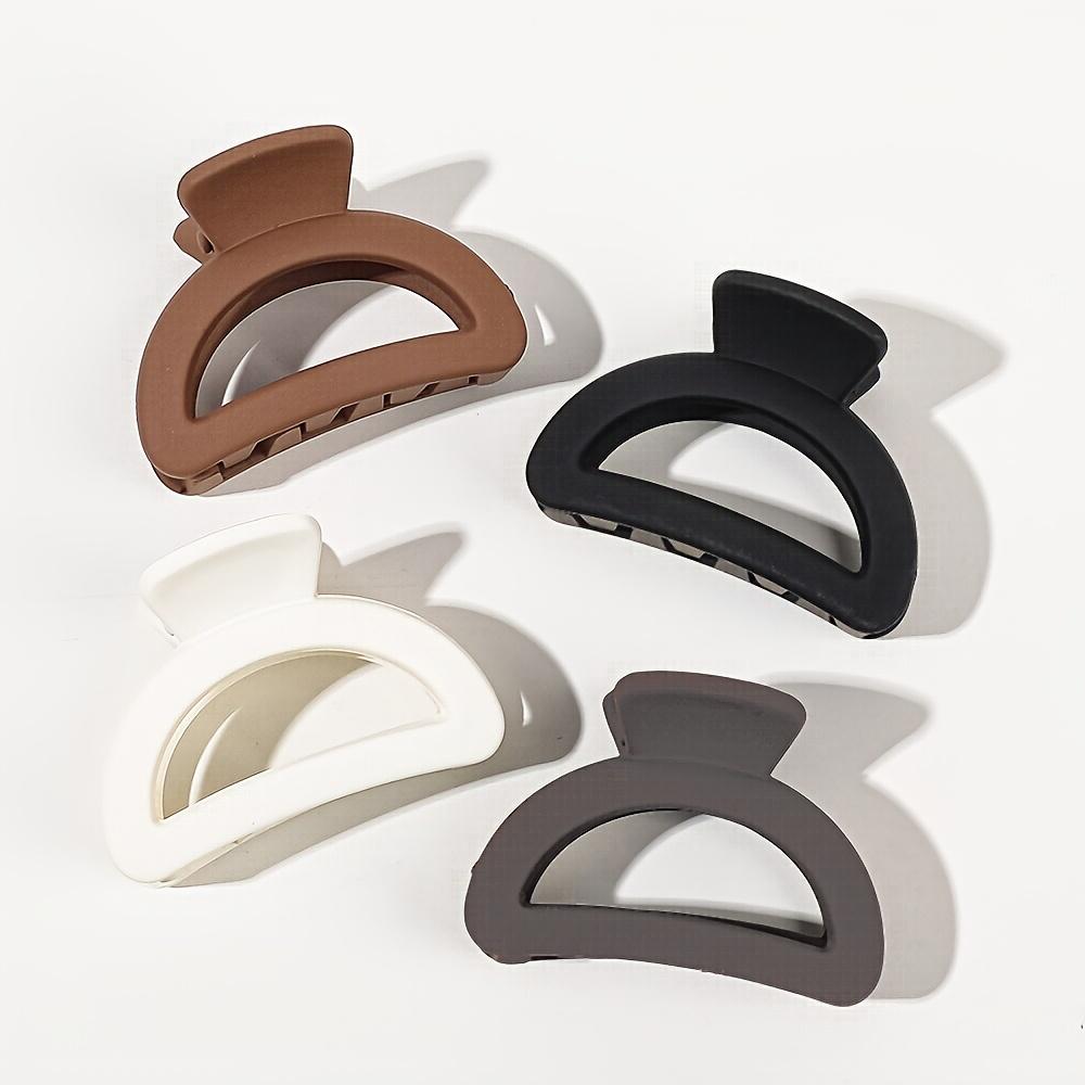 

Medium Matte Hair Claw Clips Semicircle Solid Color Non Slip Strong Hold Grip Hair Jaw Clip For Thick Hair Accessories 4pcs