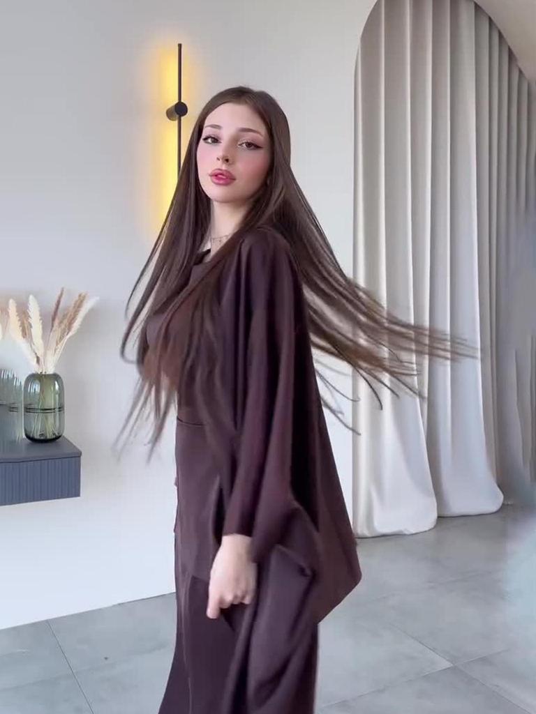 Vestido Largo de Manga Larga Holgado para Mujer Primavera 2025