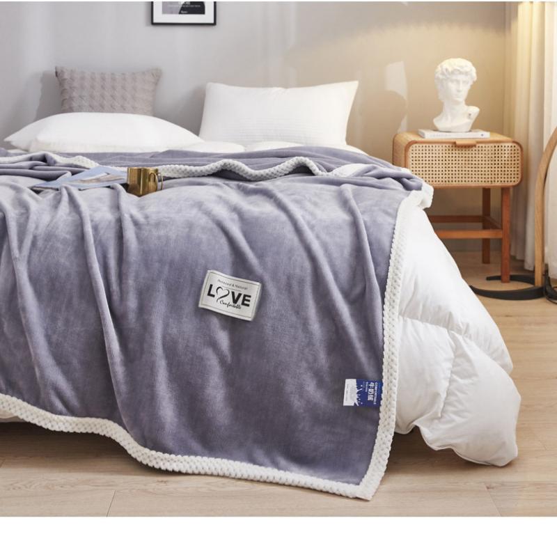Fleece Blankets King Size Light Grey - Bed Blanket Soft Lightweight Plush Cozy Fuzzy Luxury Microfiber