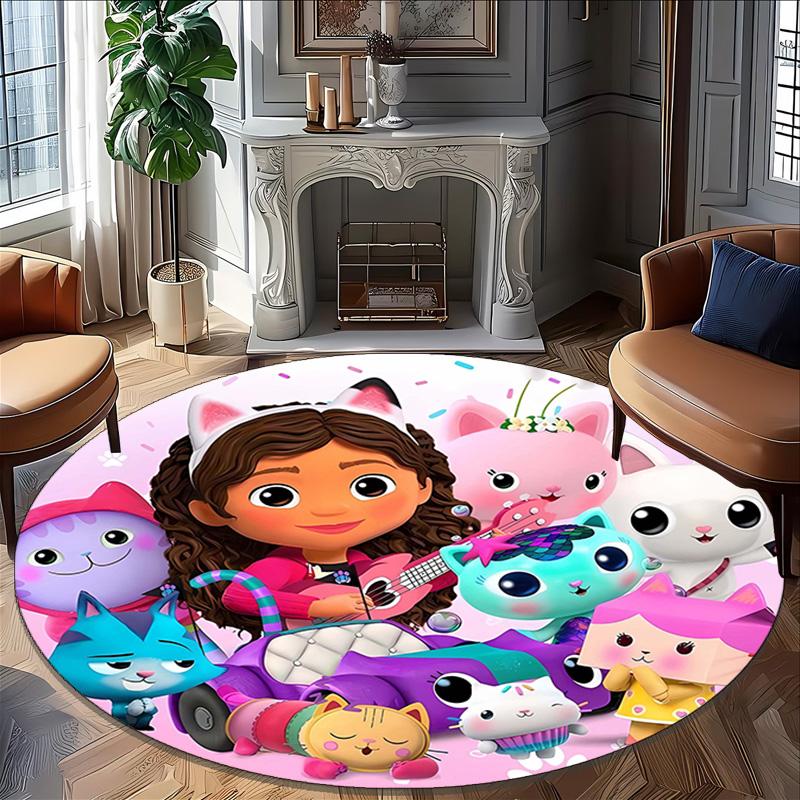 1pc Gaby's Bubble House1 Print Round Carpet Chair Round Carpet Suitable for Bedroom Living Room Home Decorative Carpet