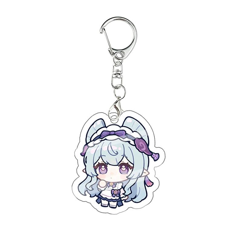 Genshin Impact Kinich Furina Layla Acrylic Keychain Decoration Accessories Pendant Keychain Characters Figure Bag Birthday Gift