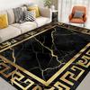 Minimalist Luxury Style Decorative Rug for Living Room Non-slip Marble Bedroom Carpet Big Size Soft Flannel Sofa Side Floor Mats