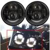 2PCS 5 Inch Fat Bob Led HeadLight For Harley Motorcycle For Harley Dyna Fat Bob Dual Headlamp Double LED Headlights With DRL