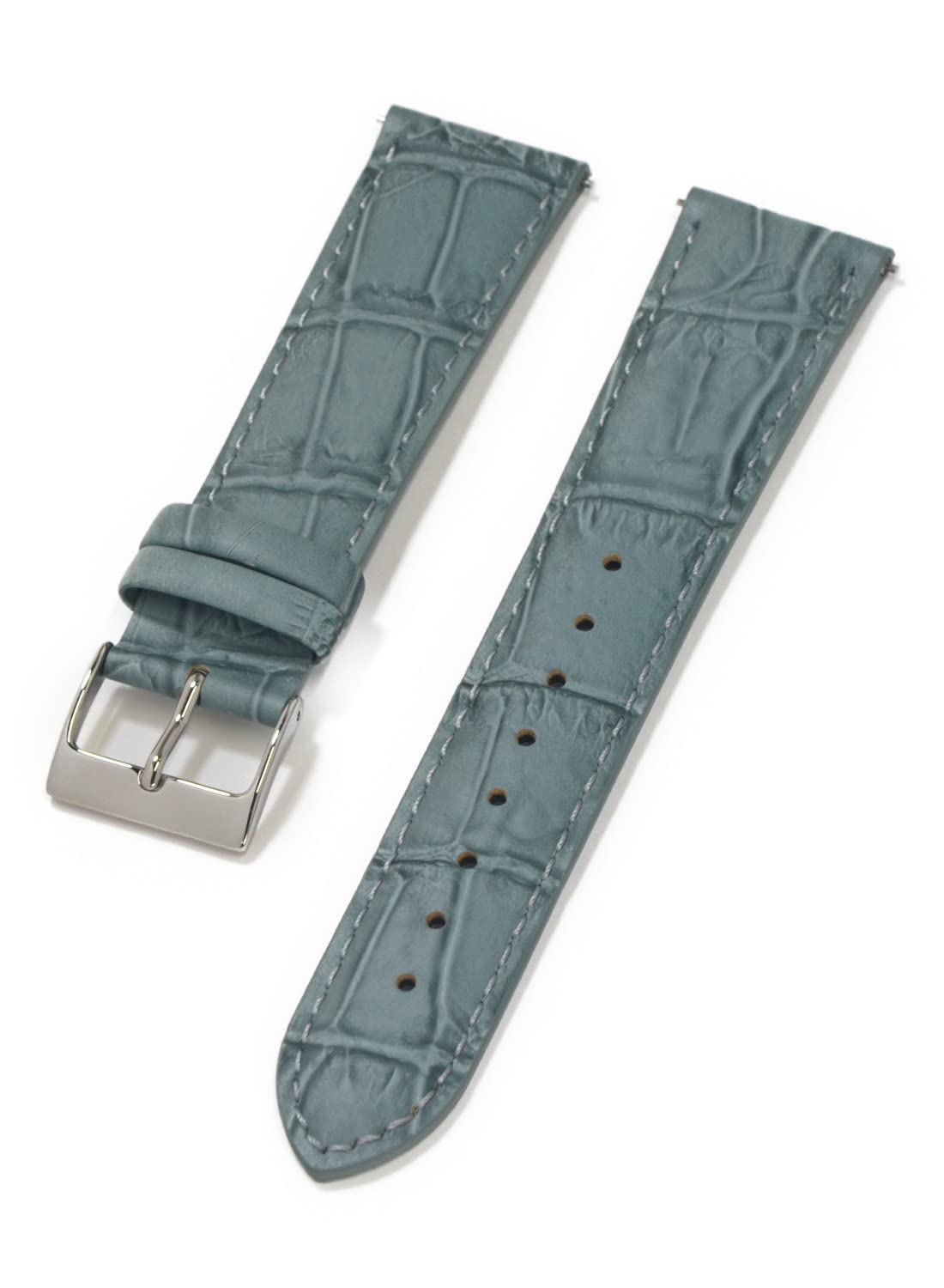 CASSIS Calfskin Embossed Watch Strap, Waterproof Backing, AVALLON 21mm, Ash Green, with Replacement Tool, X1022238078021
