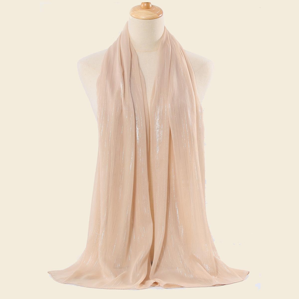 

Нова шифонова срібляста шовкова хустка Хуей етнічна хустка Близький Схід африканська хустка на голову малайзійська хустка 70*175CM