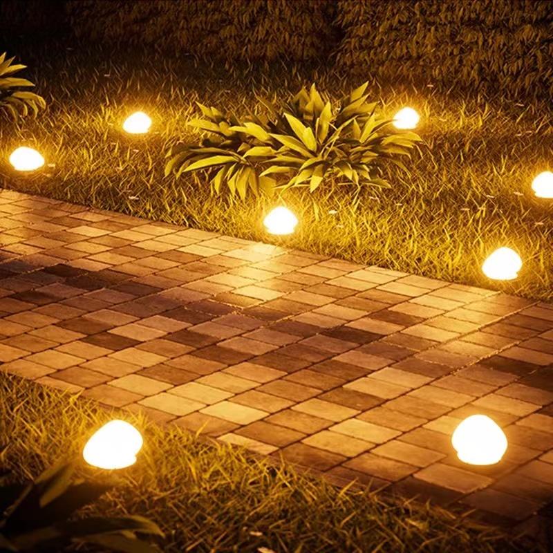 Outdoor Solar Lights Pebble Lamp Waterproof Solar Lawn Light Luminous Pebble Garden Courtyard Landscape Ornaments Stone Lights