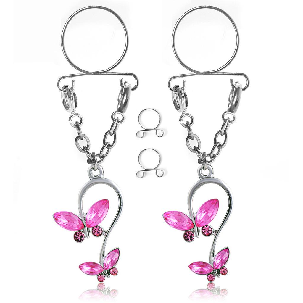 New Product Horse -Eyed Butterfly Non -Pottering Creation False Creation Creation Can Regulate Nipple Jewelry