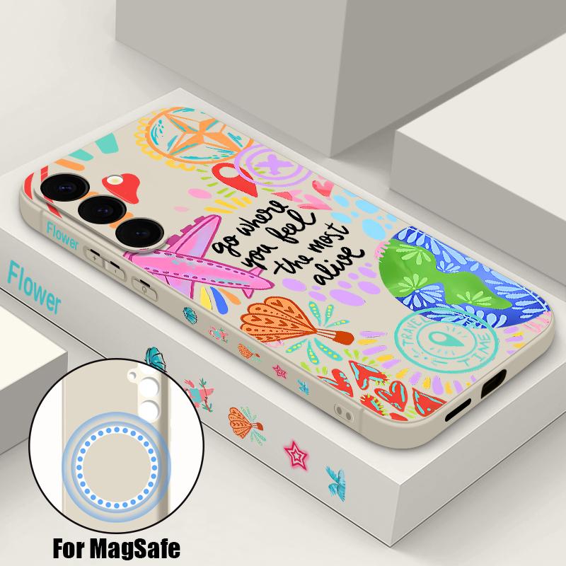 

Чехол S26 Ultra Мультяшный Узор Огненный Шар Магнитный Для Magsafe Мягкий Силиконовый Чехол Для Samsung Galaxy S25 FE S24 Ultra S23 S22 Plus S21 Samsung S23 Ultra бежевый