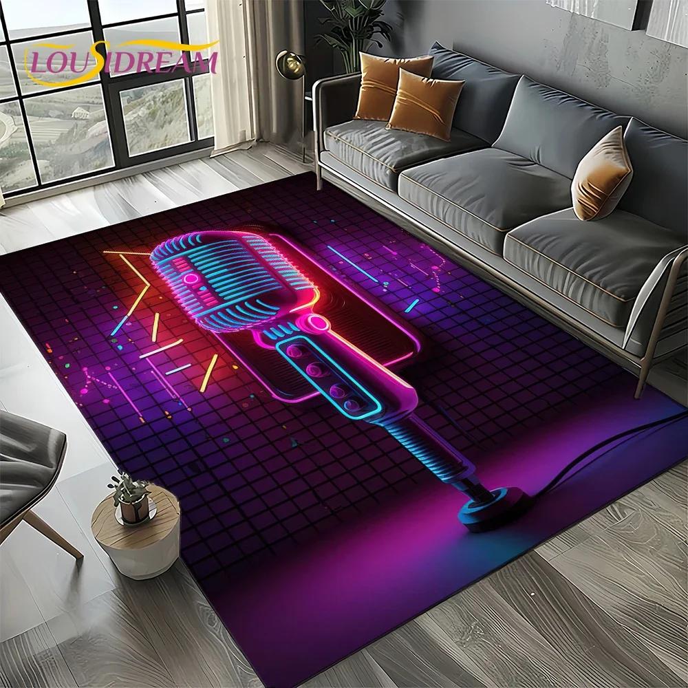 Dream Note Music Colorful Musical Score Cartoon Carpet Rug for Living Room Bedroom Home Sofa Decoration,Kid Non-slip Floor Mat