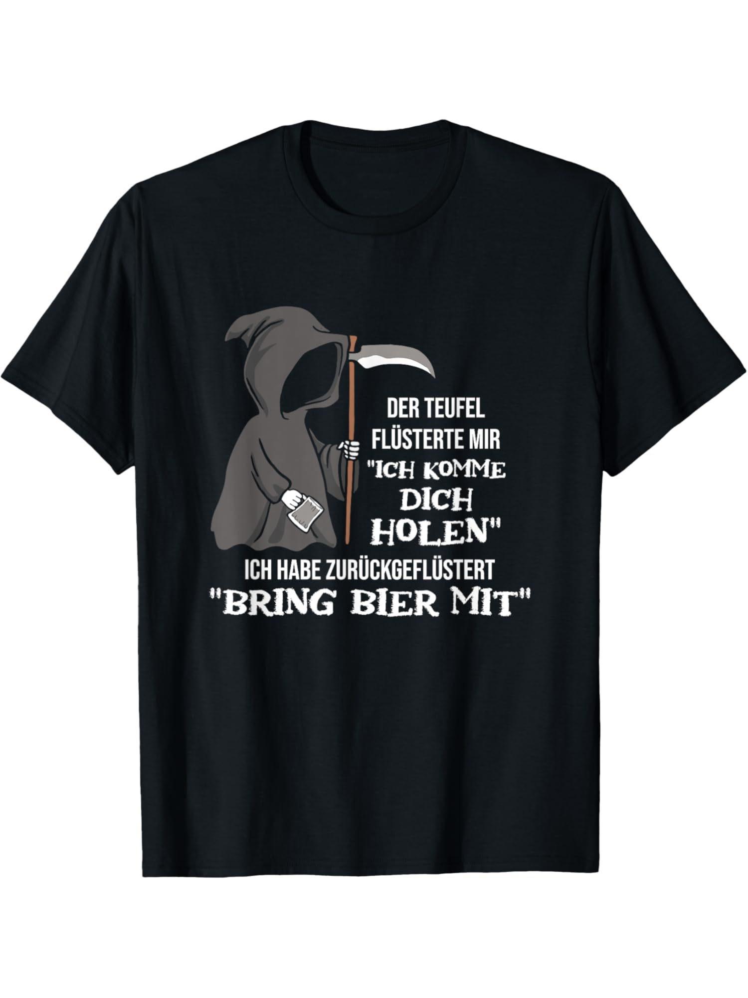

Funny Horror Comedy T-Shirt with German Text- The Devil Whispered to Me XXXL