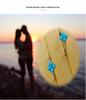 S925 Silver Natural Hubei Turquoise Four-Leaf Clover Ring for Women - Adjustable and High Porcelain Finish