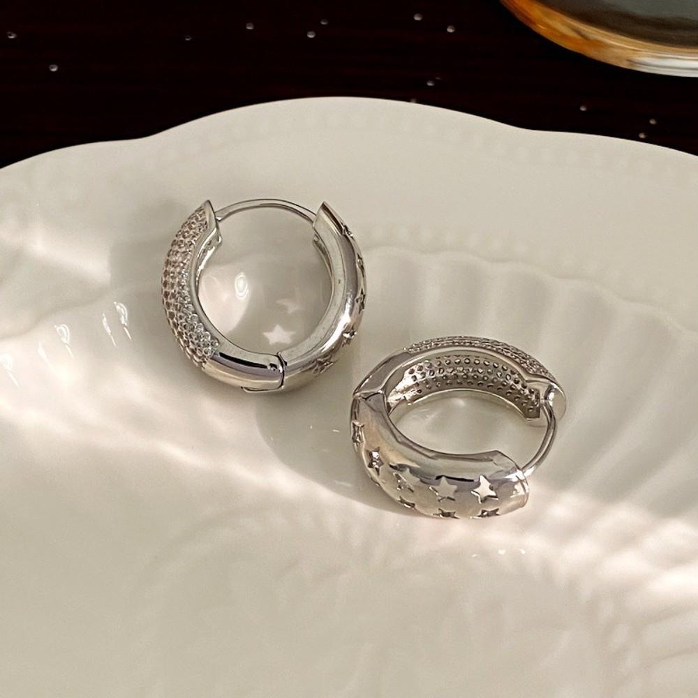 Temperament Zircon Hoop Earrings Ear Jewelry Women Sparkling Earrings For Girls