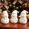 Decoratieve Sneeuwpop voor Kerstmis 3D Geprinte Figuur, Klein Tafelblad Beeldje met Boom Hangende Hangers Sjaal/Stropdas, Feestelijk Ornament Bureau,