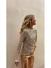 2024 European & American Sequin Mesh Slim-Fit Long-Sleeve Top