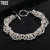 925 Sterling Silver Vintage Multi-Layer Exquisite Linked Bracelet Gift Jewelry