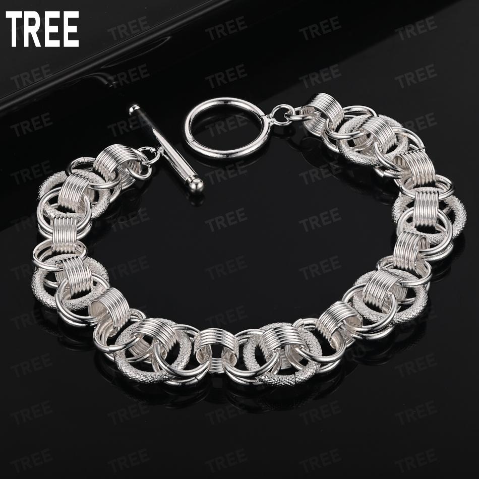925 Sterling Silver Vintage Multi-Layer Exquisite Linked Bracelet Gift Jewelry