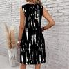 Plus Size V Neck Dress Elegant Wild Grass Floral Print For Suburban Garden Tour