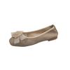 Fashion Flat Single Shoes Women Fashion Square Head Shallow Mouth Fabric Flower Soft Sole Anti-slip Wear-resistant Low-top Shoes