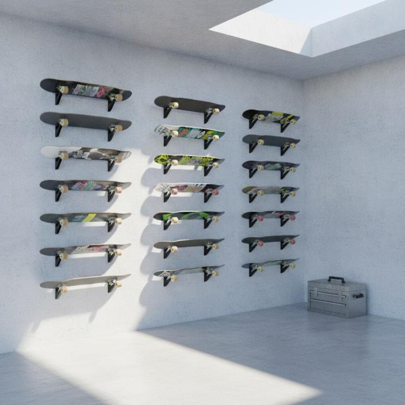 2 Pezzi Rastrelliera da Parete per Skateboard Caratterizzata da un Design Semplice e Portatile, Adatta per lo Stoccaggio Indoor