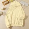 Ladies' Casual And Fashionable Solid Color Long Sleeved Hooded Warm Shirt Loose And Comfortable Hoodie