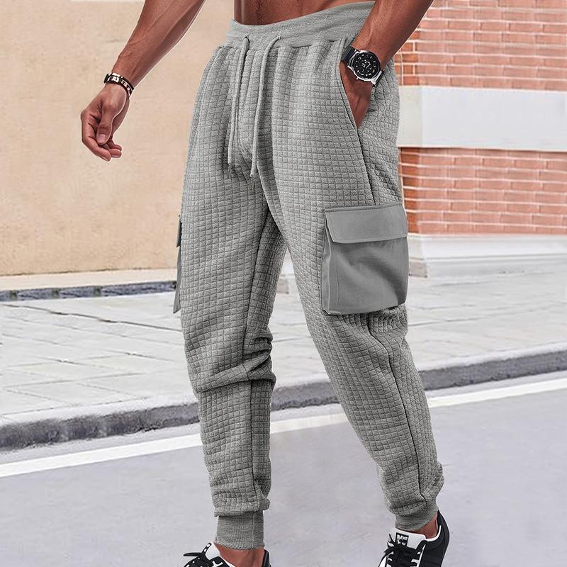 

Autumn new men s sweatpants thickened small square Carhart tooling stacking pants XXXL светло-серый
