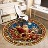 Cute Christmas Day Gift Bell Santa Claus Snowman Christmas Tree round rug Home Soft Decorative Anti slip Chair Mat Carpet Outdoor Floor Mat Carpet 6