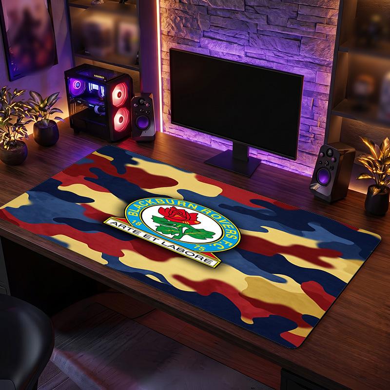Tappetino per Mouse Grande Stampa Calcio Blackburn Rovers, Tappetino Esteso Antiscivolo per Scrivania da Gioco per Ufficio Casa