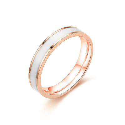 18K Titanium Steel Oil-Drip Women's Ring - Minimalist Couples Style, Popular Index Finger Design