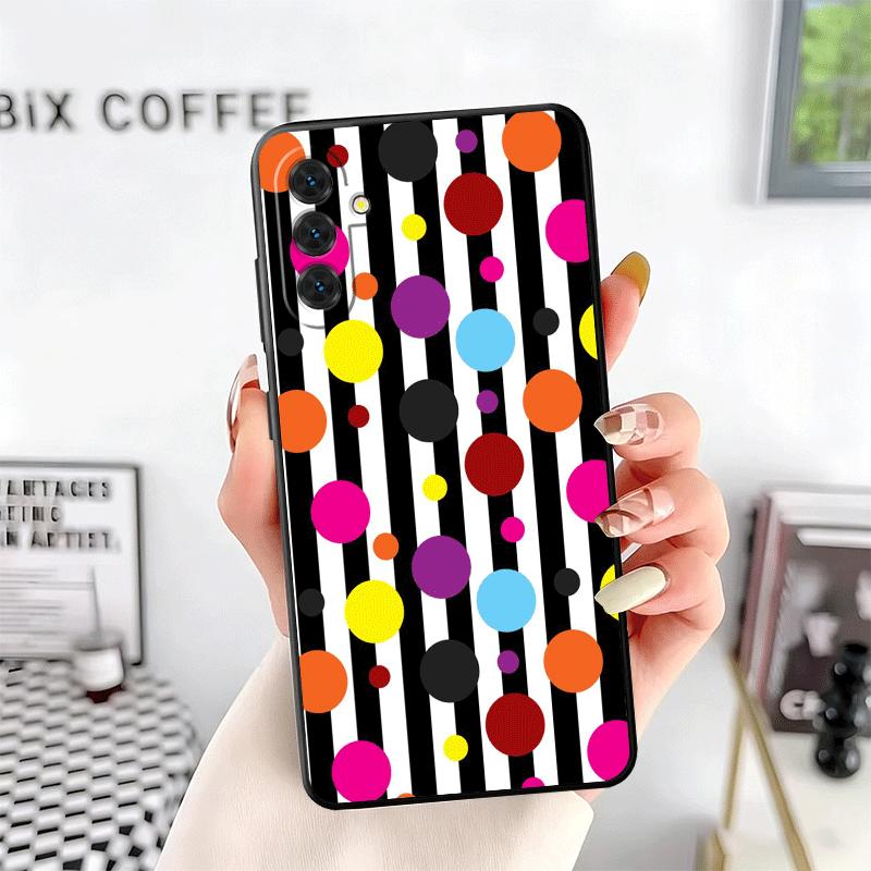 Polka Dots Art Fashion Desgin Soft Phone Case for Samsung A17 A37 A57 A16 A26 A36 A56 A15 A25 A35 A55 A14 A24 A34 A54 A13 A23 A3