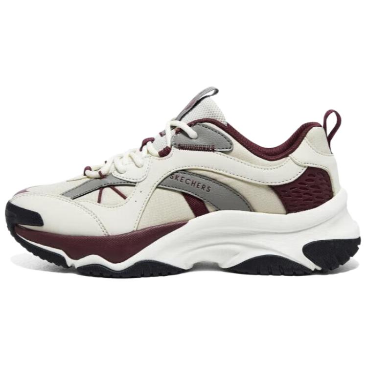 Skechers Street Moonhiker Mesh Synthetic Leather Fabric Comfortable Low-Top Casual Shoes Women sneakers Beige Red 177590-WGRD 35