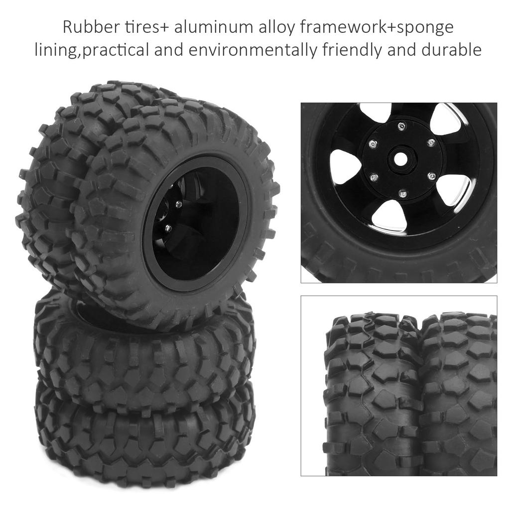 2Pcs RC Rear Tire Wheel Tyre 55mm Dia Fit for WPL D12 1Celsius10 Remote Control Truck