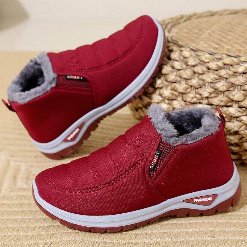 Men's and Women's Cotton Shoes with One Pedal, Piled and Thickened Warm Snow Boots, Medium and Old Low-top Short Cotton Boots