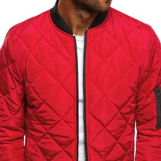Einfarbige, langärmlige Herrenjacke mit Stehkragen und Reißverschluss – perfekt fürs Büro