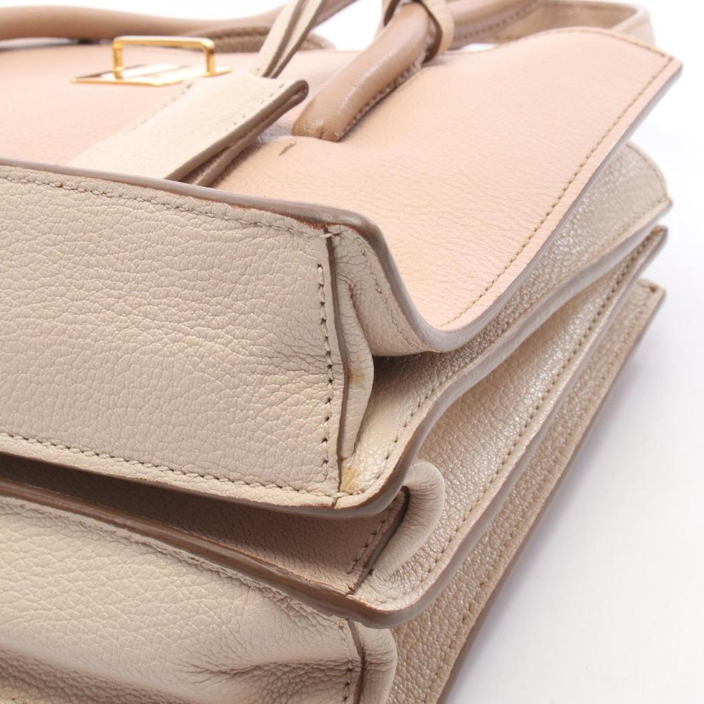 Used Miu Miu MADRAS 2WAY Handbag 5BA104 leather Beige Pink Used Women