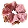 Fashionable Plaid Ruffles Double Layer Scrunchies for Women Retro Korean Oversized Pleated Hair Ties Hair Decoration