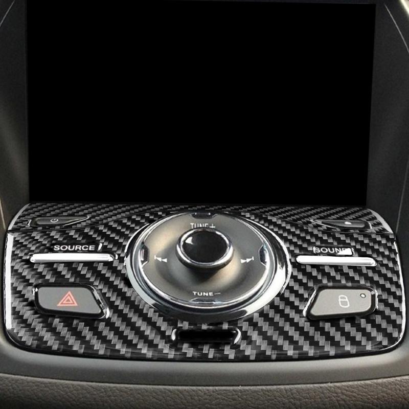 For Ford Escape Kuga 2013 2014 2015 2016 Carbon Fiber Accessories Car Interior CD Radio Control Panel Trim Sticker Decoration