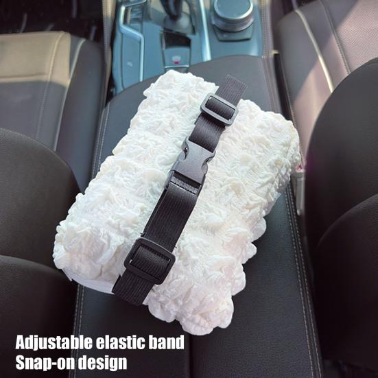 Cute Car Tissue Box Holder Soft Plush Rabbit Hanging Paper Dispenser Universal Auto Seat Back Organizer for Home Car Office