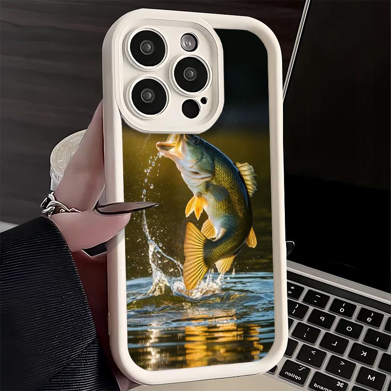 Phone Case for iPhone 17 Air 16E 15 16 Pro Max Carp Fish Fishing Rod Cover 14 Plus 13 12 Mini Soft Shell Silicone Fundas