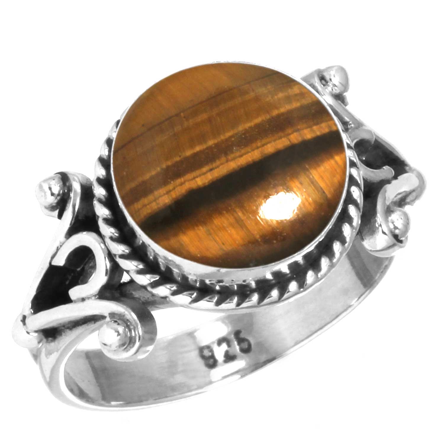 

Кольцо из стерлингового серебра 925 пробы Женское Драгоценный камень Ручная работа Ювелирное изделие Свадебный подарок Малахит Радужный лунный камень Розовый кварц Красный камень Дымчатый топаз Тигровый глаз Винтаж 6.5 глаз тигра