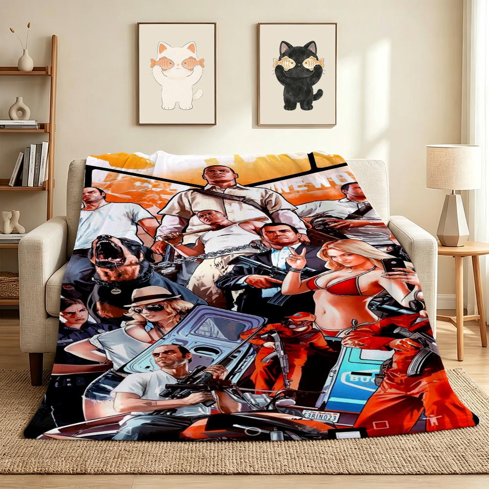 Gangsters Guns Flannel Blanket Throw Blanket Soft Warm Sofa Bed Camping Home Decor Unique Christmas Gift C9211791