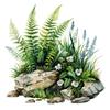 Fern Whisper Waterproof Toilet Stone Gap Sticker - Green Plants Removable Bathroom Decoration