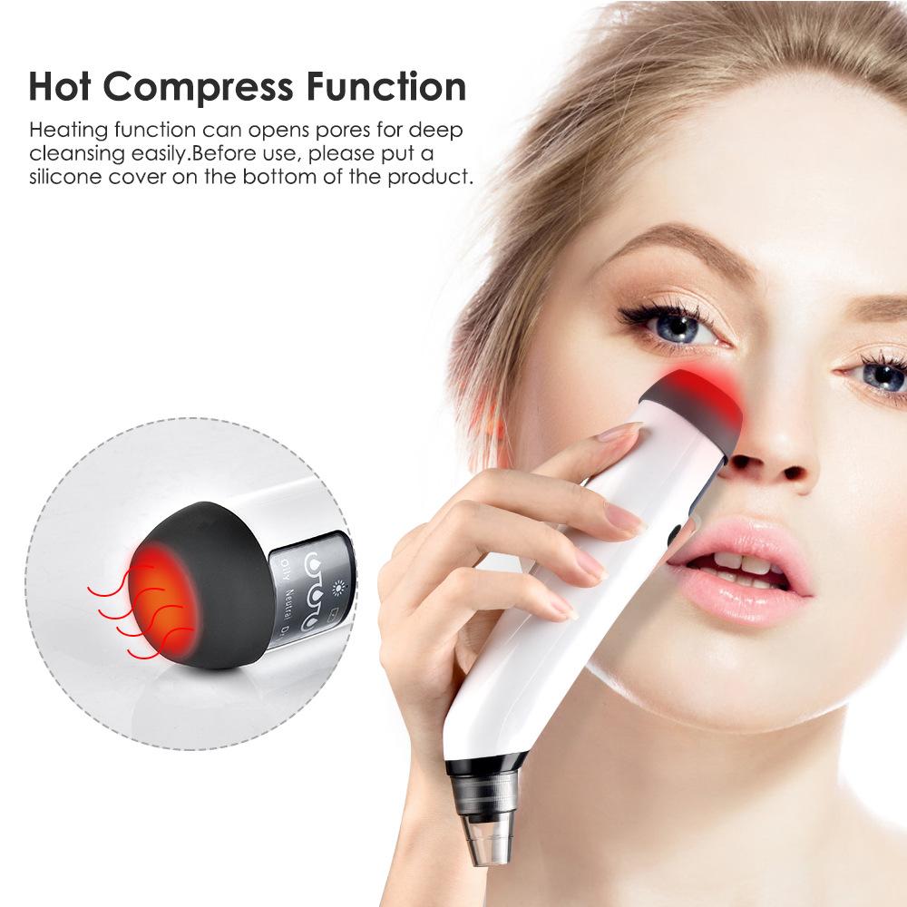 Hot Compress Blackhead Remover 3-Suction Mode Electric Nose Face Deep Clean Skin Care Device Vacuum Suction Acne Pore Cleaner