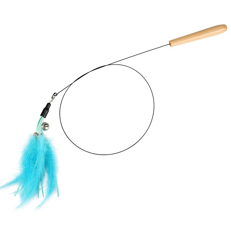 DIY Cat Toy Accessories Feathers Funny Cat Stick With Wooden Handle Replacement Pet Toy Accessories