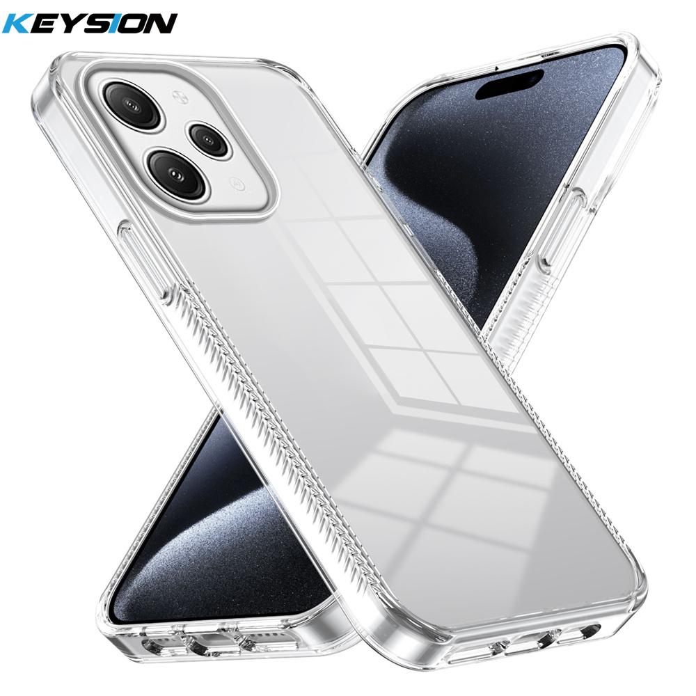 KEYSION Transparente Hülle für Redmi 12 4G 5G Weiches TPU+PC Rutschfest HD Klar Stoßfest Handyhülle für Xiaomi Redmi 12C