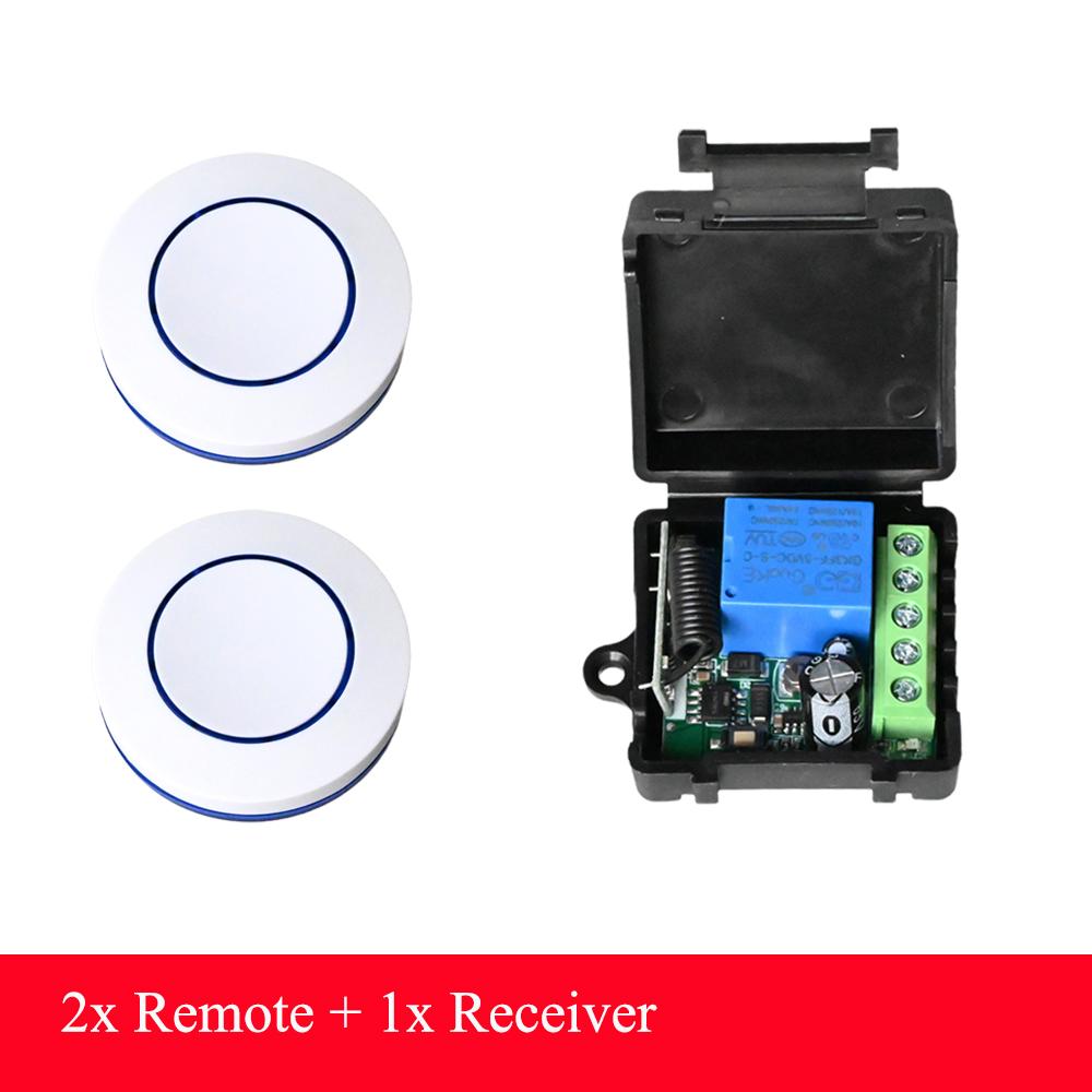 CENFAYA DC 6V 9V 12V 24V Wireless RF Relay Module Remote Control Switch 433Mhz Round Button Kit for LED Lamp Bulb Gate Door Fan