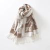 Fashion Luxury Jacquard Soft Covering Yarn Scarf Women Spring Autumn Long Shawl Wraps Winter Warm Neckerchief Double Sides