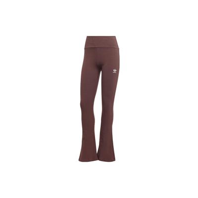 Spodnie damskie Originals Essentials Rib Flared z logo Ciemnoszaro-brązowe IJ5398