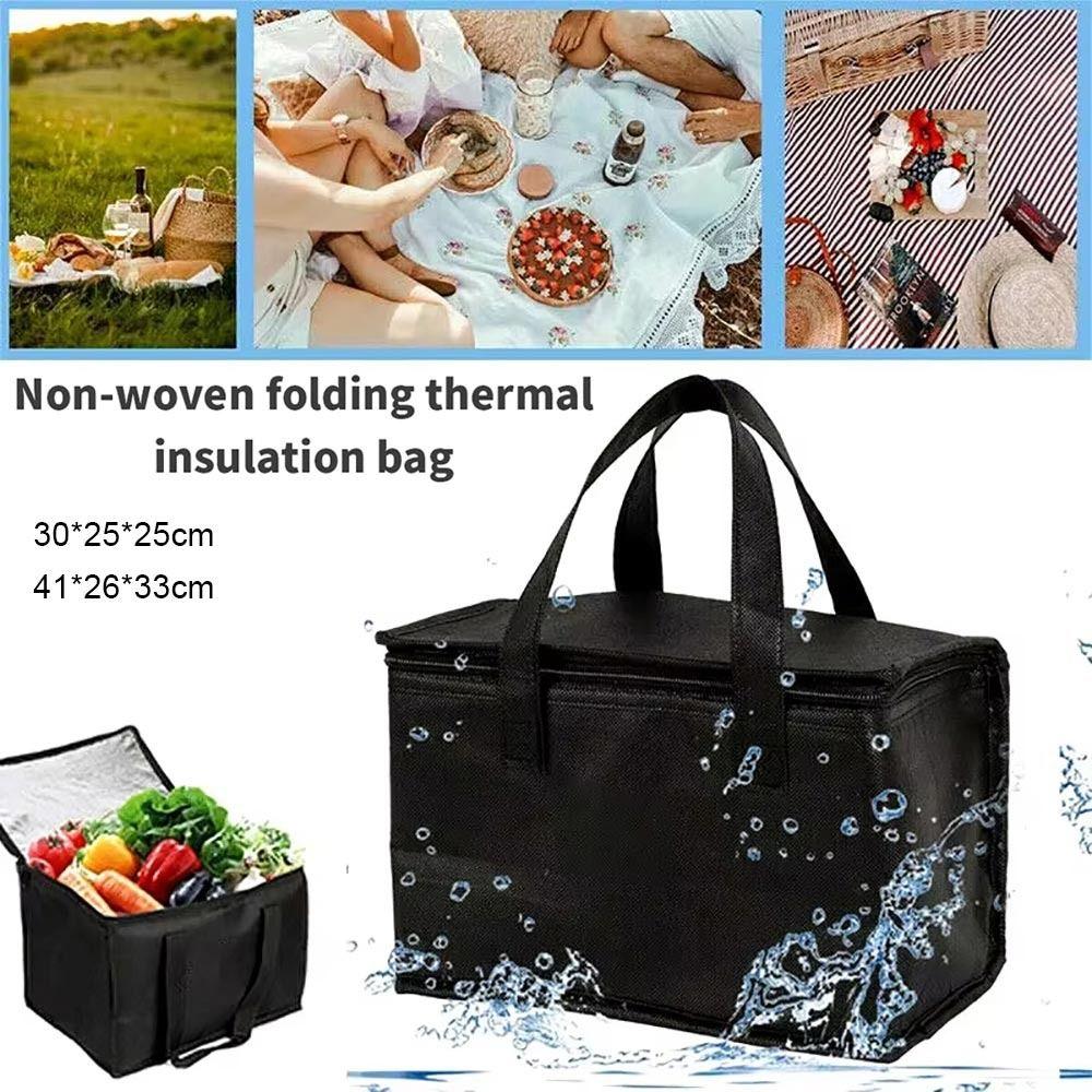 1 Stück Neue Große Kapazität Isolierte Tasche Tragbar Reißverschluss Alufolie Lebensmitteltasche 40L Kühlertasche Picknick Camping
