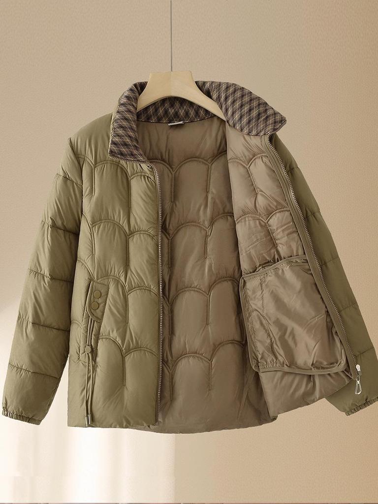 Korean Style Lightweight Down Jacket for Middle-aged Women