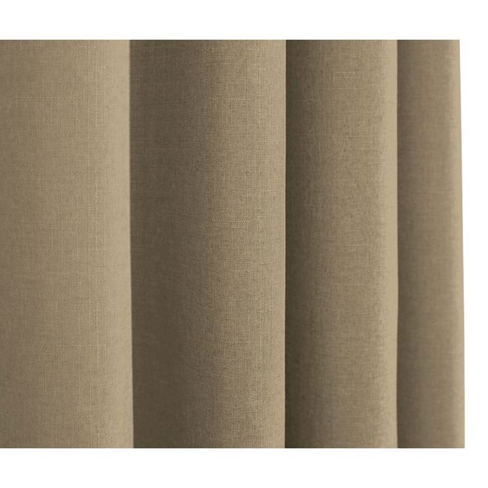 Paire de rideaux tamisant à œillets Effet Lin "Moonlight" Taupe